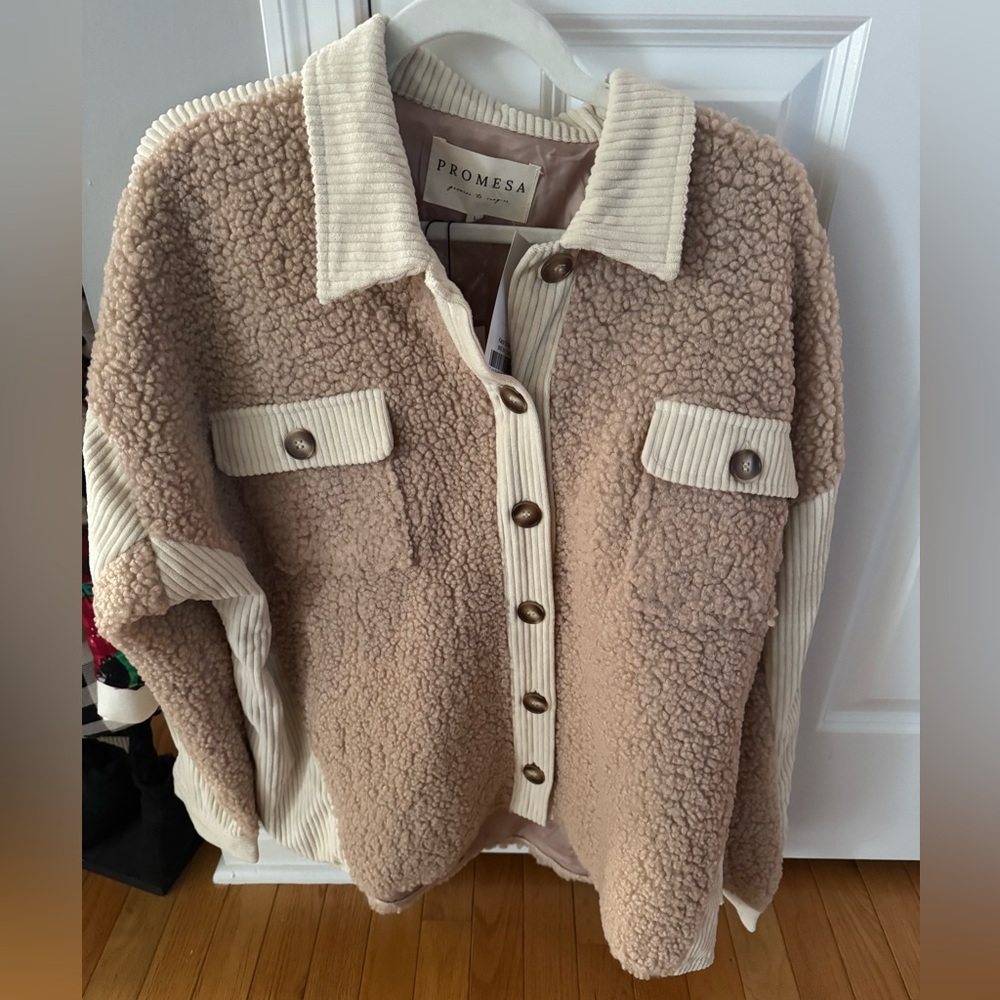 Cream Button Up Shacket